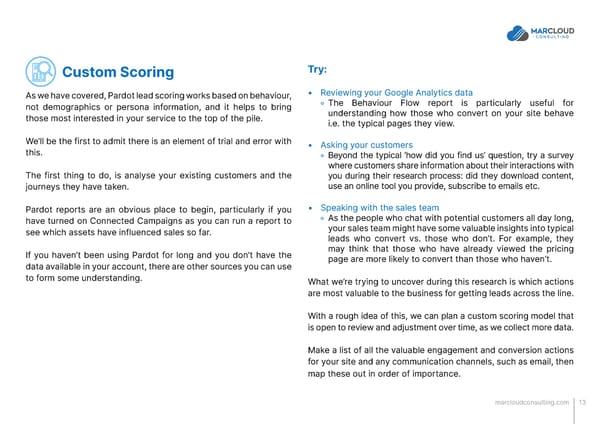 MCAE Pardot Scoring and Grading That Works - Page 13